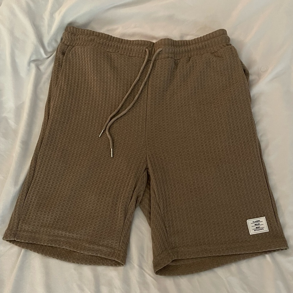 SHEIN Men Drawstring Waist Letter Patched Shorts